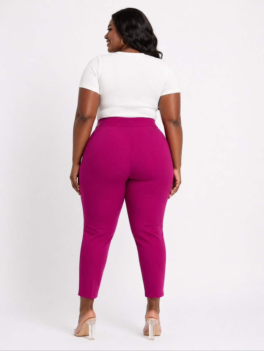 Plus Size Pink Pants W/ Gold Accents Size 20 - Picture 2 of 4